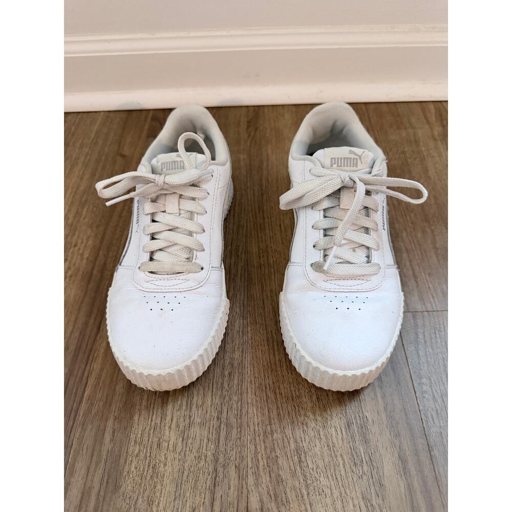 PUMA Carina White Synthetic Leather Women’s Sneakers-Size 7.5